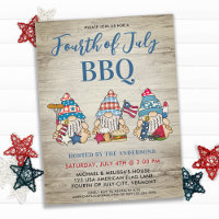 Red White Blue Whimsical Gnomes Fourth Of July BBQ