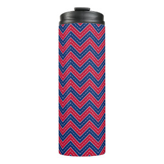 Red, White & Blue Zig-Zag Thermal Tumbler