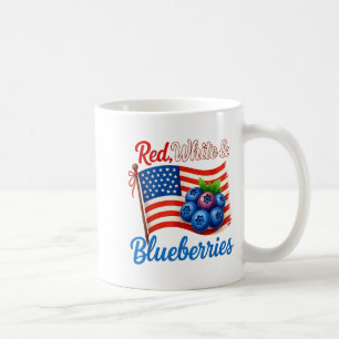 Red White Blueberries Funny Patriotic Usa Flag Vin Coffee Mug