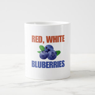 Red, White & Blueberries Large Coffee Mug