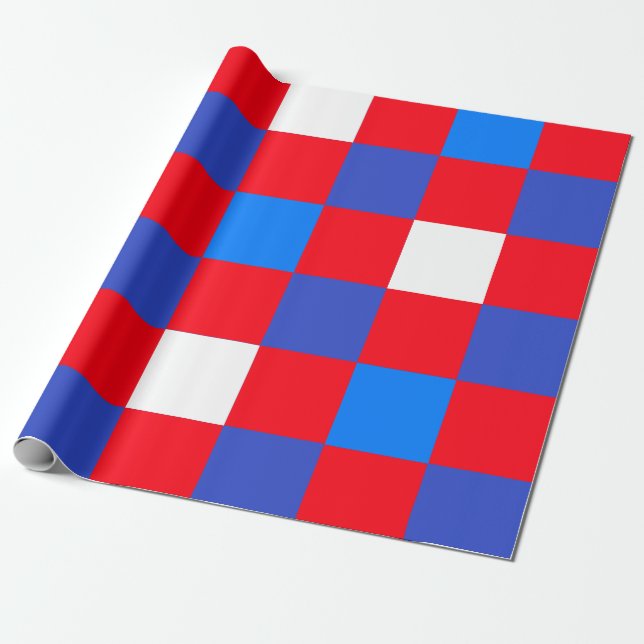 Red, White & Bold – Patriotic Independence Day Wrapping Paper (Unrolled)