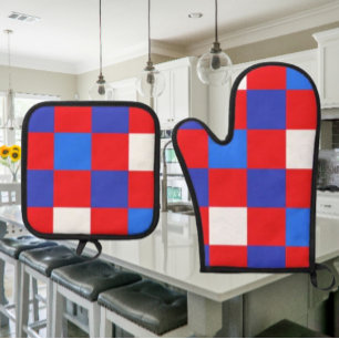 Red, White & Bold – Patriotic  Oven Mitt & Pot Holder Set