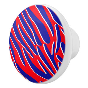 Red, White & Bold   Tiger Stripe Ceramic Knob