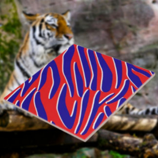 Red, White & Bold | Tiger Stripe Ceramic Tile
