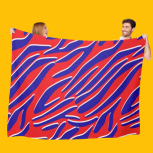 Red, White & Bold Tiger Stripe Fleece Blanket