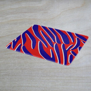 Red, White & Bold Tiger Stripe Glass Cutting Board
