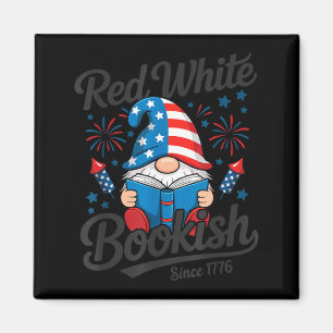Red White Bookish Since 1776 Gnome Reader Magnet