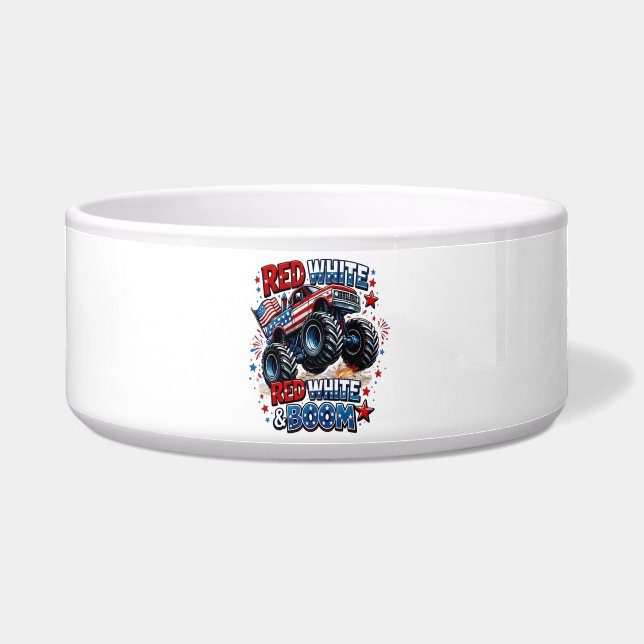 Red White Boom Monster Truck (Front)
