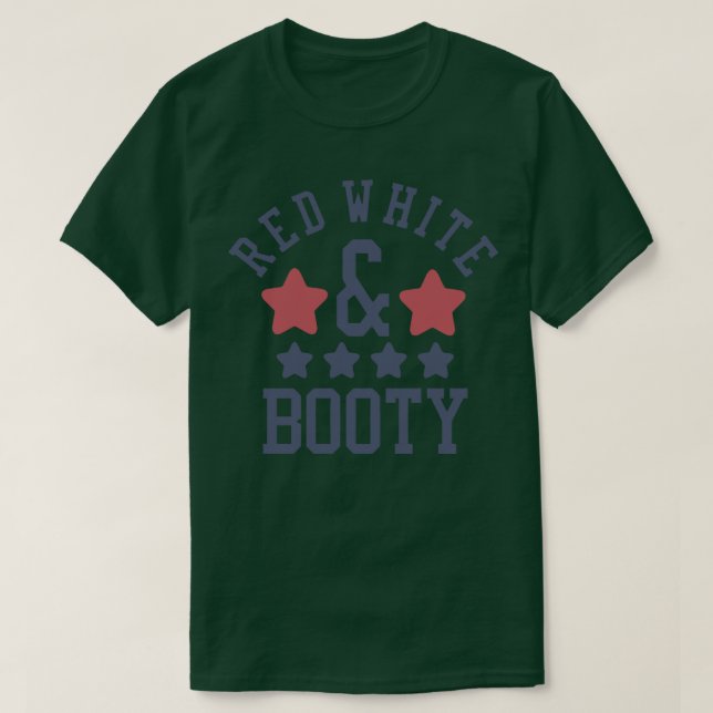 RED WHITE BOOTY T-Shirt (Design Front)