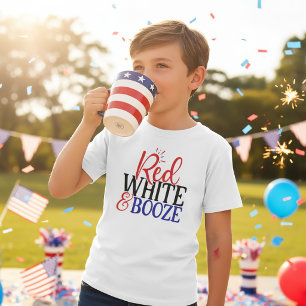 Red White Booze 4th July T-Shirt for Kids