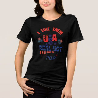 Red White & Booze Funny 4th of July T-Shirt USA Tri-Blend Shirt