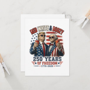 Red White Boozy Trump George Washington 250 Invitation