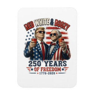 Red White Boozy Trump George Washington 250 Magnet