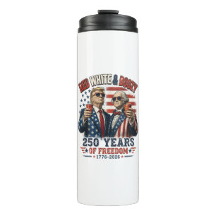 Red White Boozy Trump George Washington 250 Thermal Tumbler