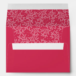 Red White Botanical Baby Birth Announcement Envelope