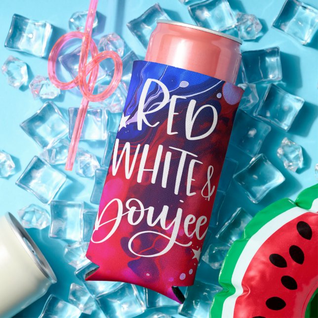 Red White Boujee | July 4th Bachelorette Party  Seltzer Can Cooler (In Situ Summer)