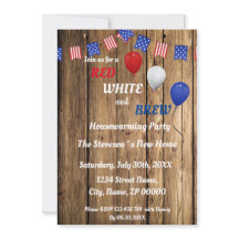 Red, White & Brew Housewarming Party Invitation