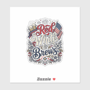 Red White & Brews Patriotic Beer Shirt Design_1