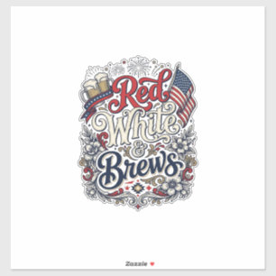 Red White & Brews Patriotic Beer Shirt Design_1