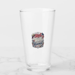 Red White & Brews Patriotic Beer Shirt Design_1 Glass