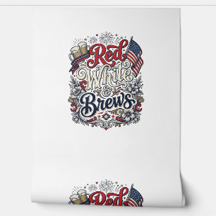 Red White & Brews Patriotic Beer Shirt Design_1 Wallpaper