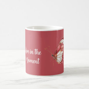Red White Butterfly Coffee Mug