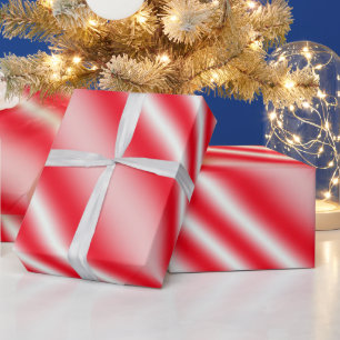 Red & White Candy-Cane Striped Wrapping Paper