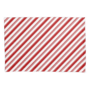 Red & White Candy Cane Stripes (large scale) Pillowcase