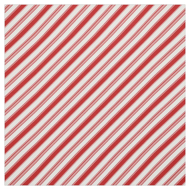 Red & White Candy Cane Stripes (small scale) Fabric (Swatch)