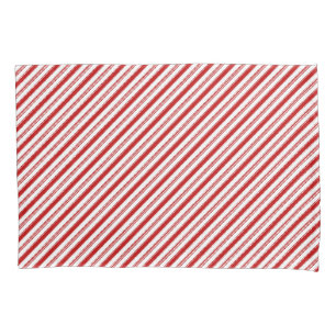 Red & White Candy Cane Stripes (small scale) Pillowcase