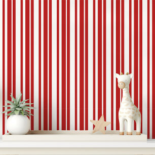 Red & White Candy Stripe Wallpaper