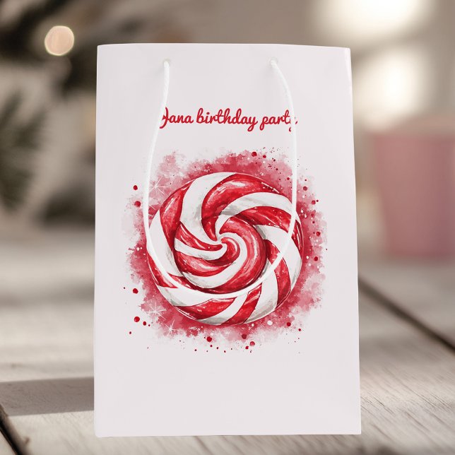 Red & White Candy Winter Birthday Gift Bag (Creator Uploaded)