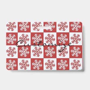Red/white check snowflake pattern Thunder_Cove ID Badge