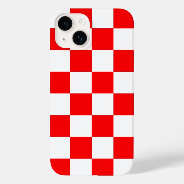 Red White Chequered Check Pattern Case-Mate iPhone Case (Back)