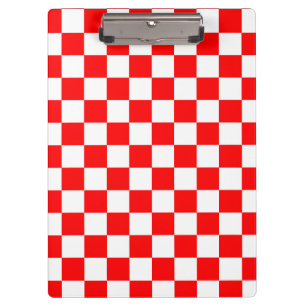 Red White Chequered Check Pattern Clipboard