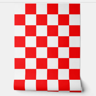 Red White Chequered Check Wall Decor