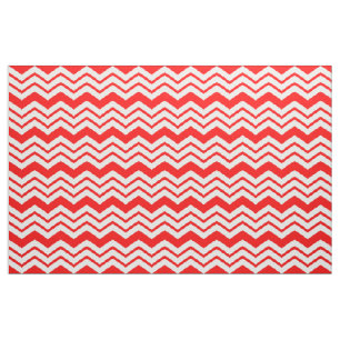 Red White Chevron Zigzag Pattern Design Fabric