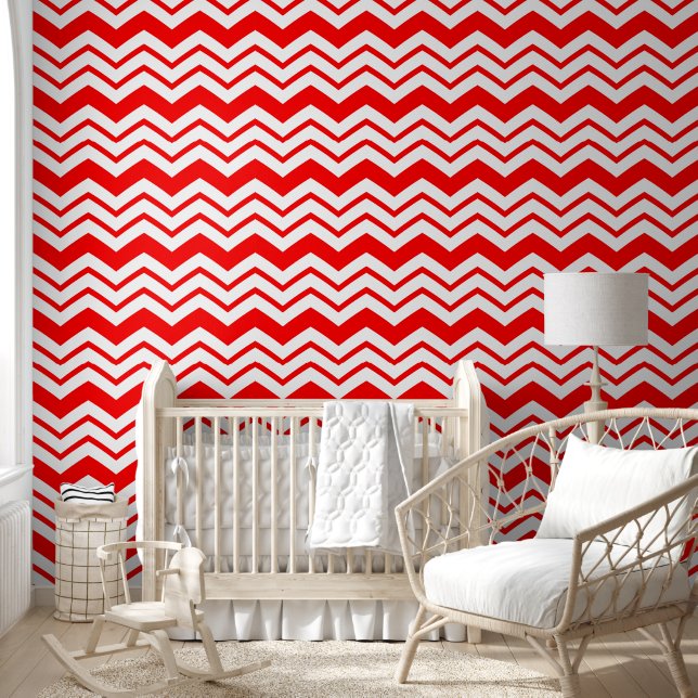 Red White Chevron Zigzag Pattern Design  Wallpaper (Kids)