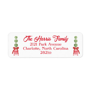 Red & White Chinoiserie Topiary Return Address