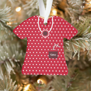 Red & White Christmas Candy Dress Personalised Ornament