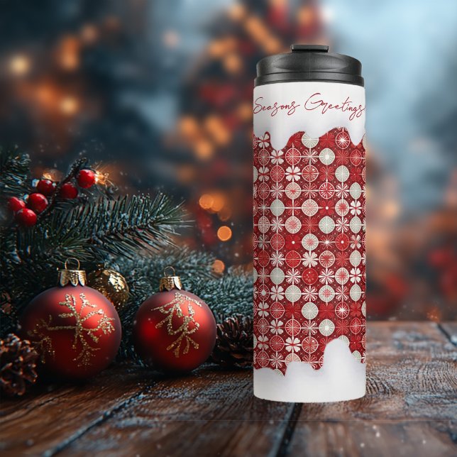 Red White Christmas Candy Pattern#13 ID1009 Thermal Tumbler (Creator Uploaded)