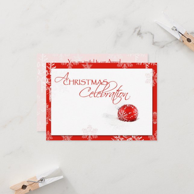 Red White Christmas Celebration RSVP Card (Front/Back In Situ)