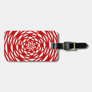 Red White Christmas Modern Circle Design Pattern Luggage Tag