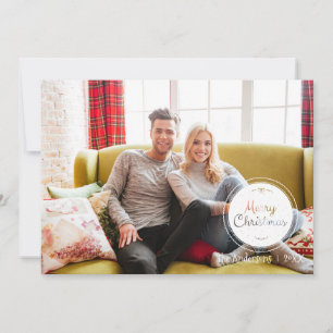 Red & White Christmas Ornaments Holiday Photo Card