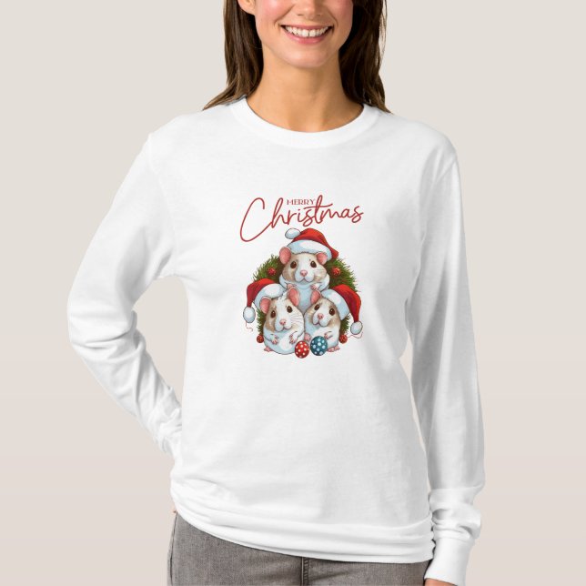 Red White Christmas T-Shirt  (Front)