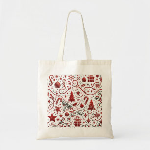 Red White Christmas Tote Bag