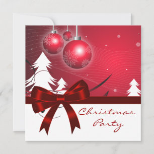 Red White Christmas Tree Red White Christmas Party Invitation