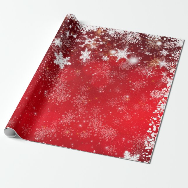 "Red & White Christmas" Wrapping Paper (Unrolled)