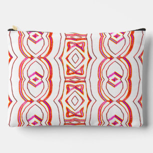 Red white classic trendy makeup accessory pouch