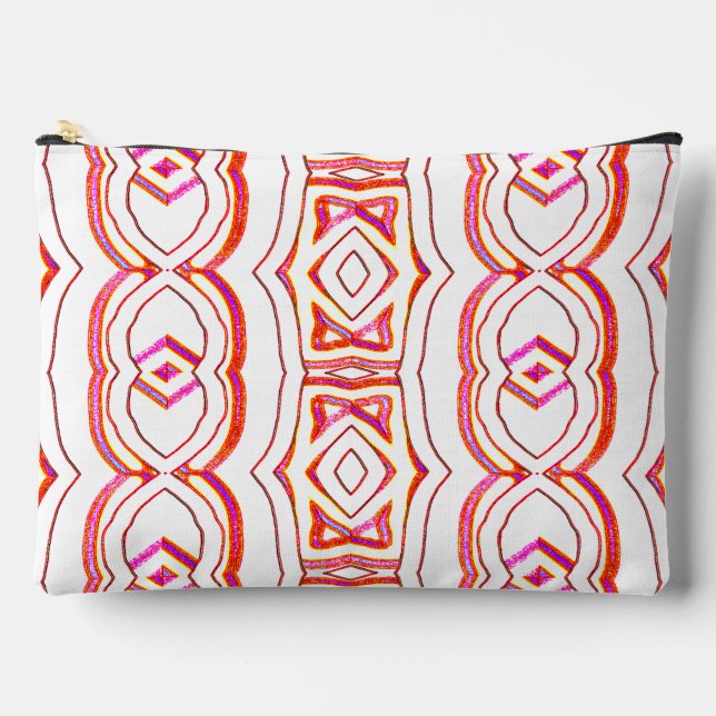 Red white classic trendy makeup accessory pouch (Front)